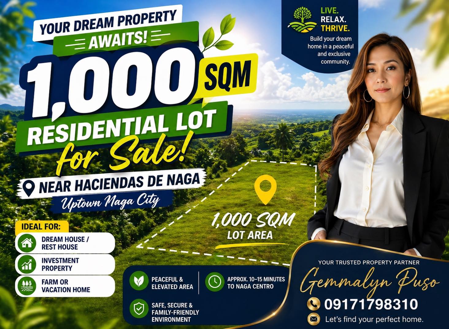 1,000 SQM RESIDENTIAL LOT FOR SALE in Bicol — real estate listing image 1